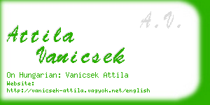 attila vanicsek business card